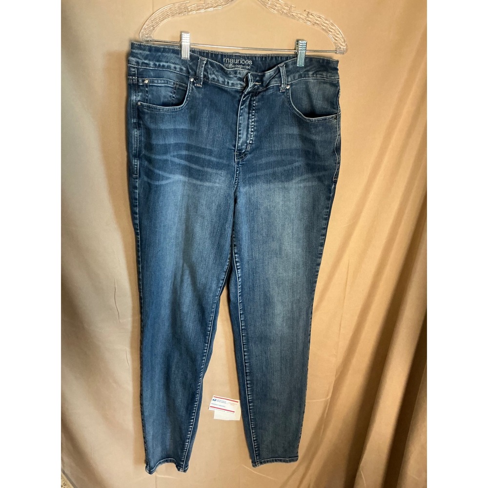 Maurices Everflex Skinny Jeans Womens 16 Long Blue Excellent High Rise Stretch